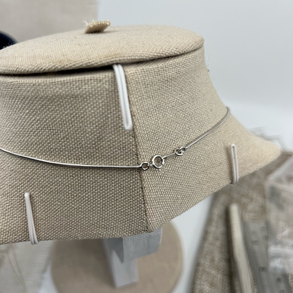 Vintage Epiphany Platinum 925 Silver Gemstone Pendant Necklace (2 chains) - Picture 5 of 16